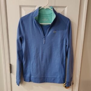 Vineyard Vines Blue Quarter-Zip Pullover Size S